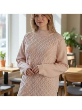Salon Studio Pink Oversized Sweater Winter Comfy